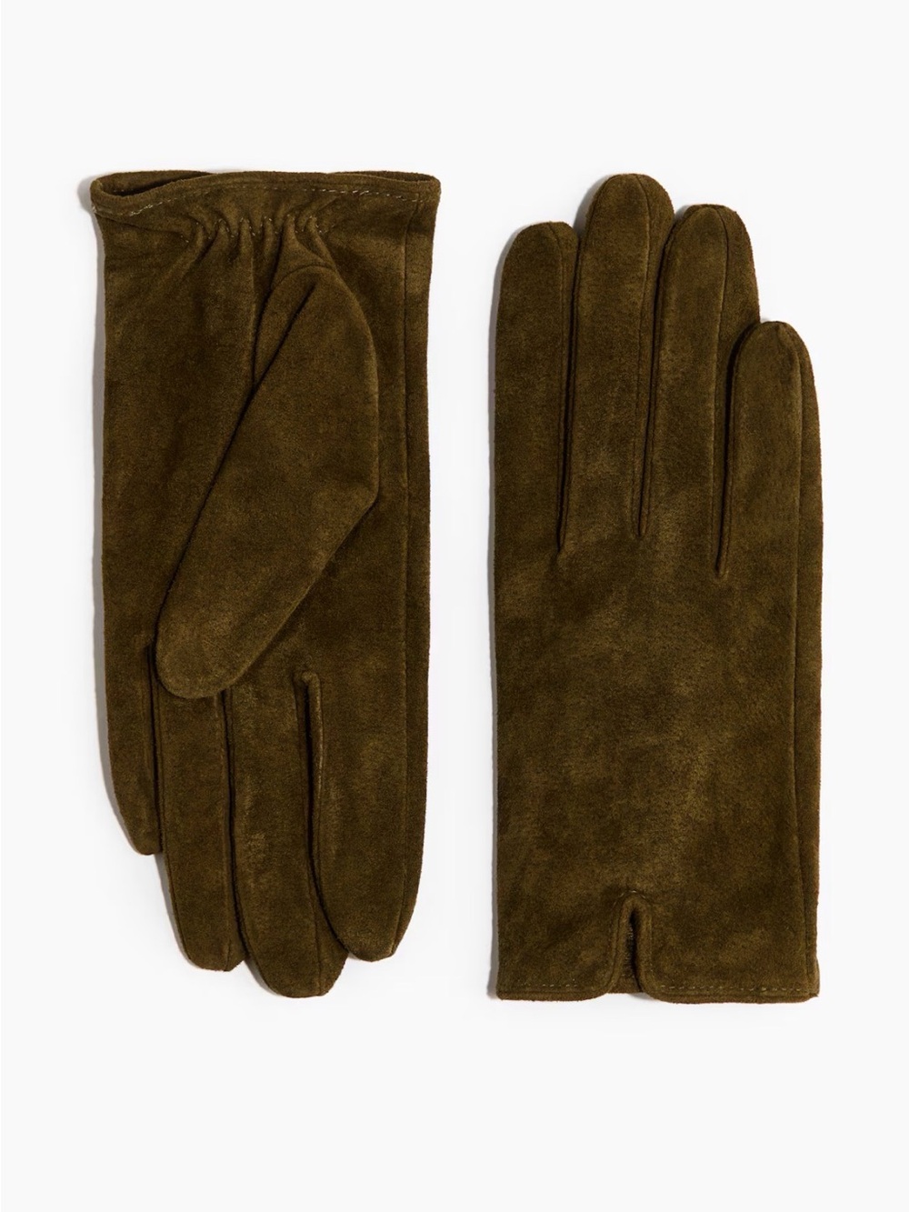 H&M Premium Selection Suede Dark Khaki Green Size M